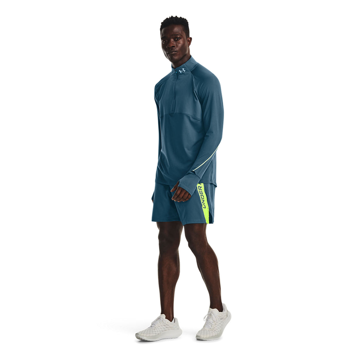 Under Armour Launch Elite Graphic 7in Pantaloncini Static Blue/Lime Surge