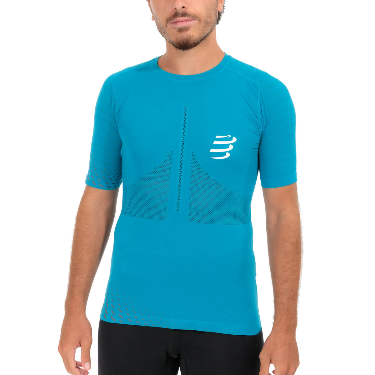 Compressport Racing Maglietta Mosaic Blue/Magnet
