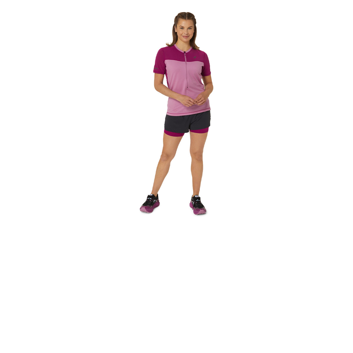 Asics Fujitrail Logo Maglietta Soft Berry/Blackberry
