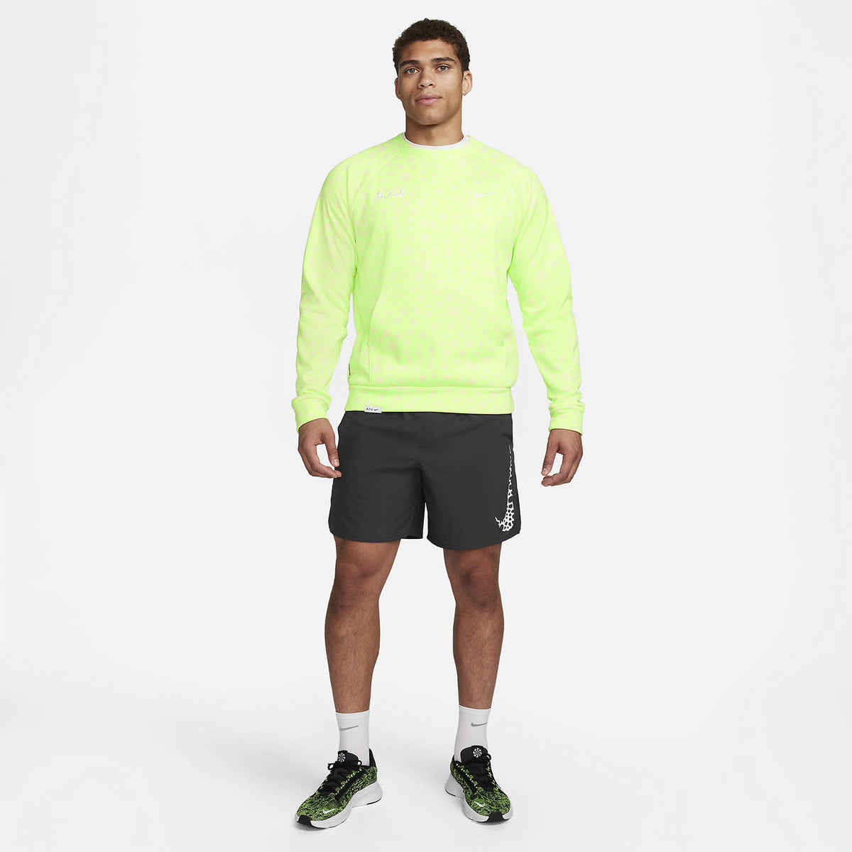 Nike Therma-FIT Printed Studio 72 Felpa Lime Blast/White