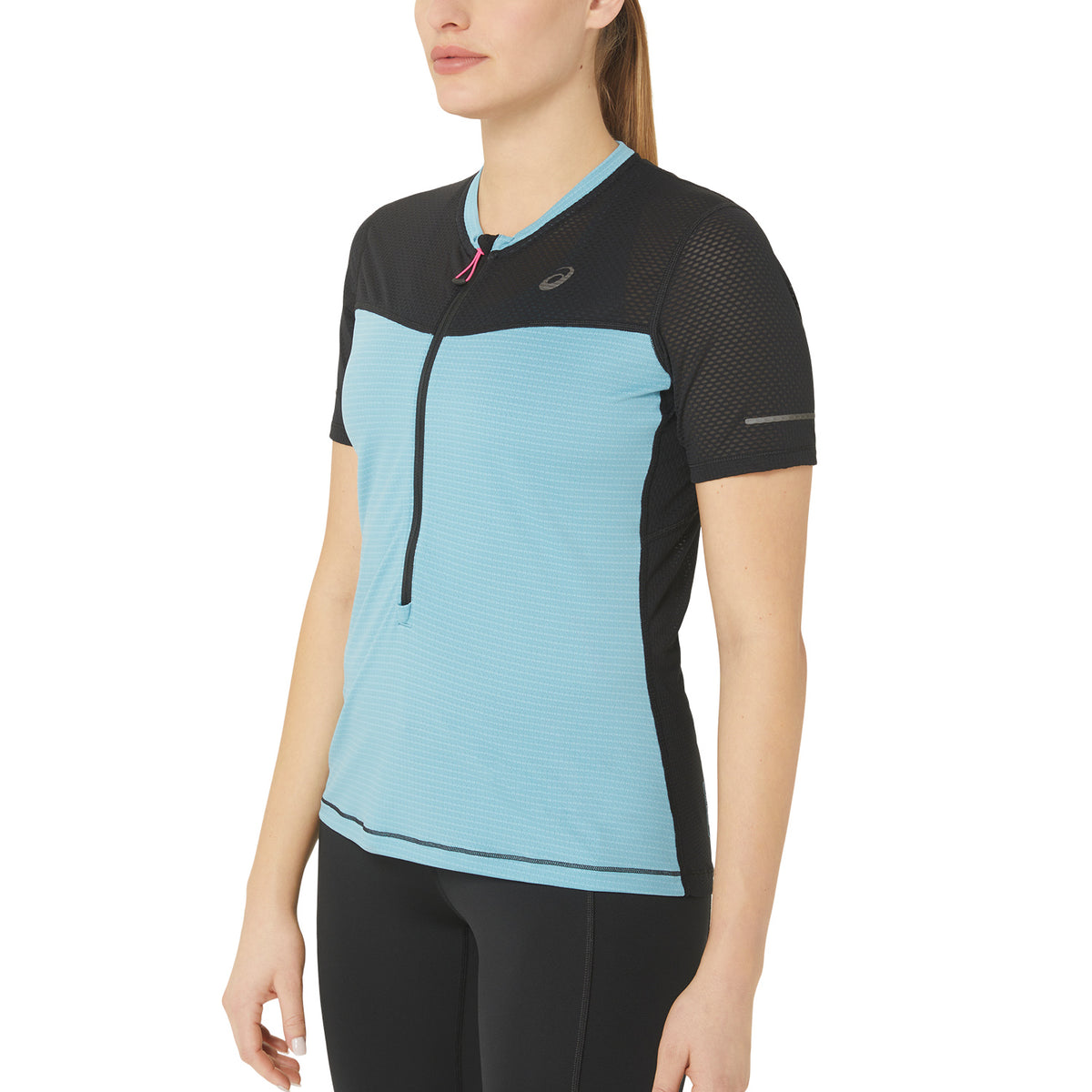 Asics Fujitrail Logo Maglietta Performance Black/Gris Blue