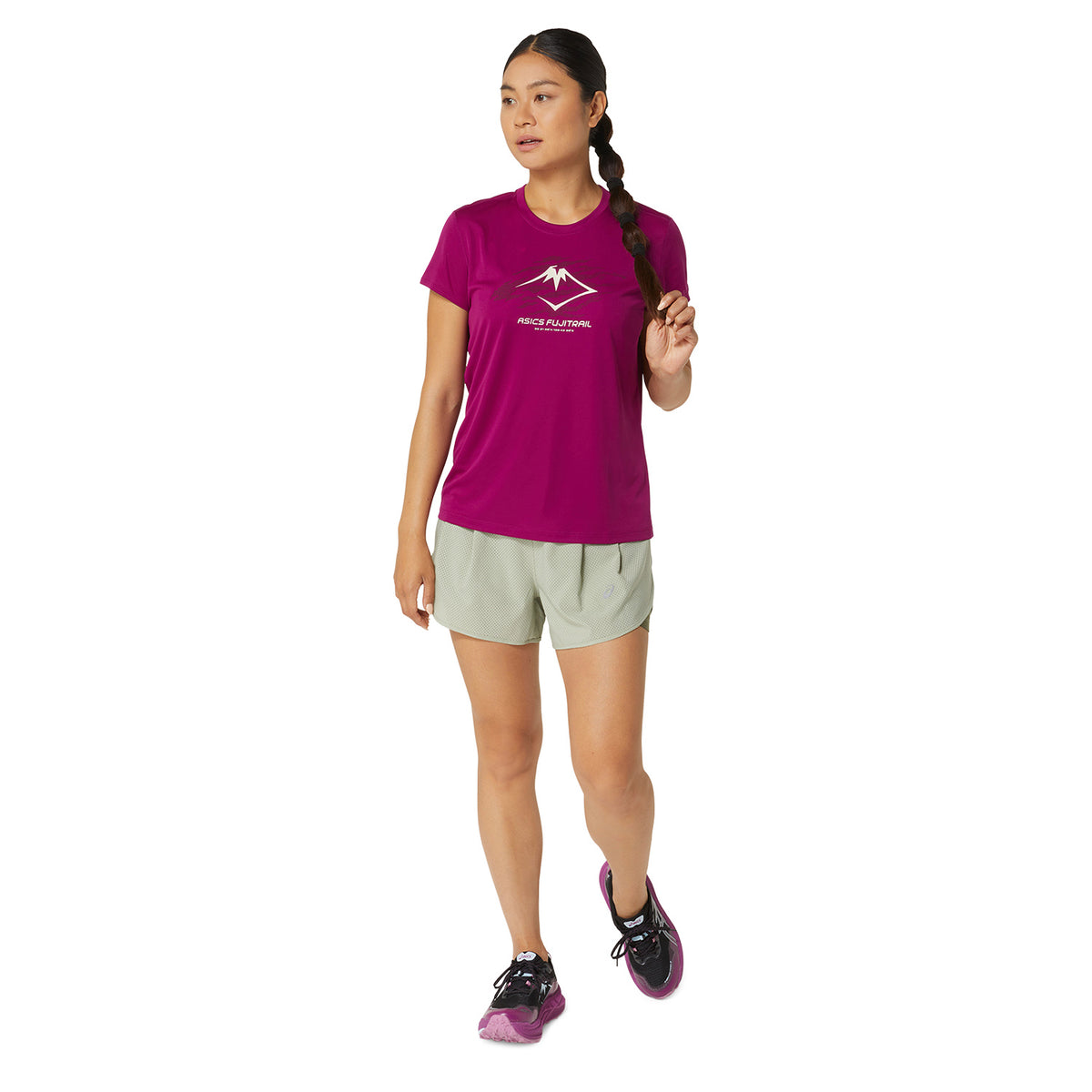 Asics Fujitrail Logo Maglietta Blackberry