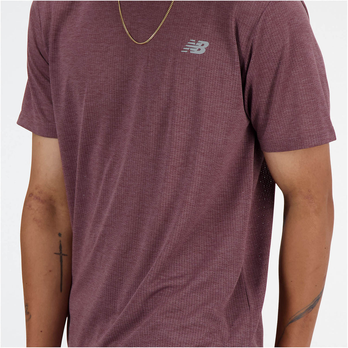 New Balance Athletics Run Maglietta Licorice Heather