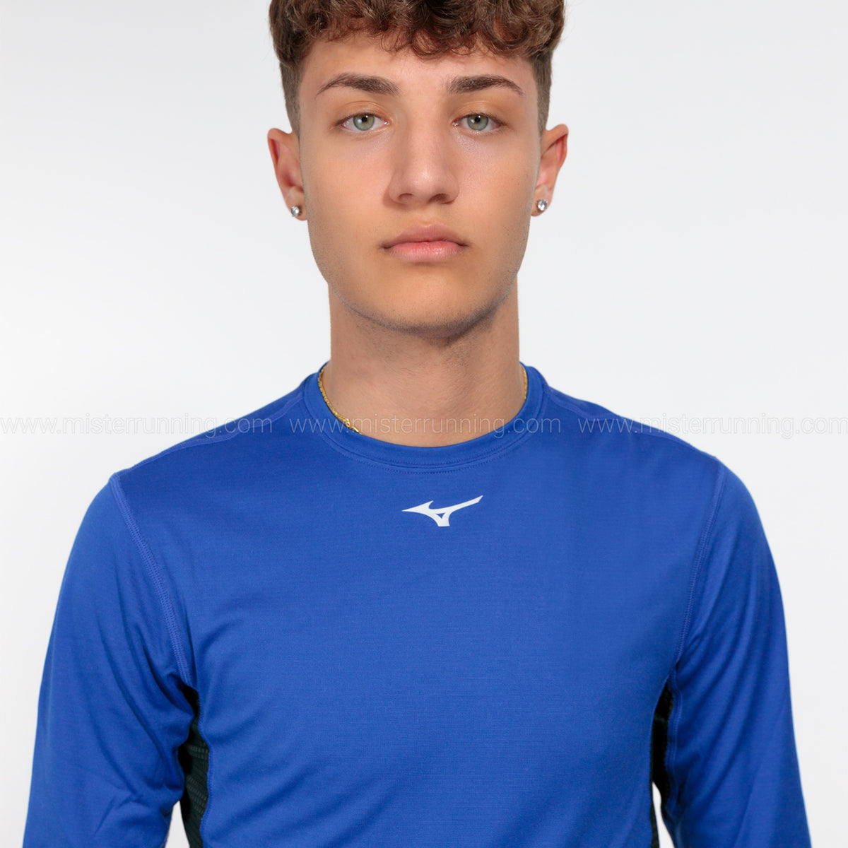 Mizuno Mid Weight Crew Maglia Surf Blue