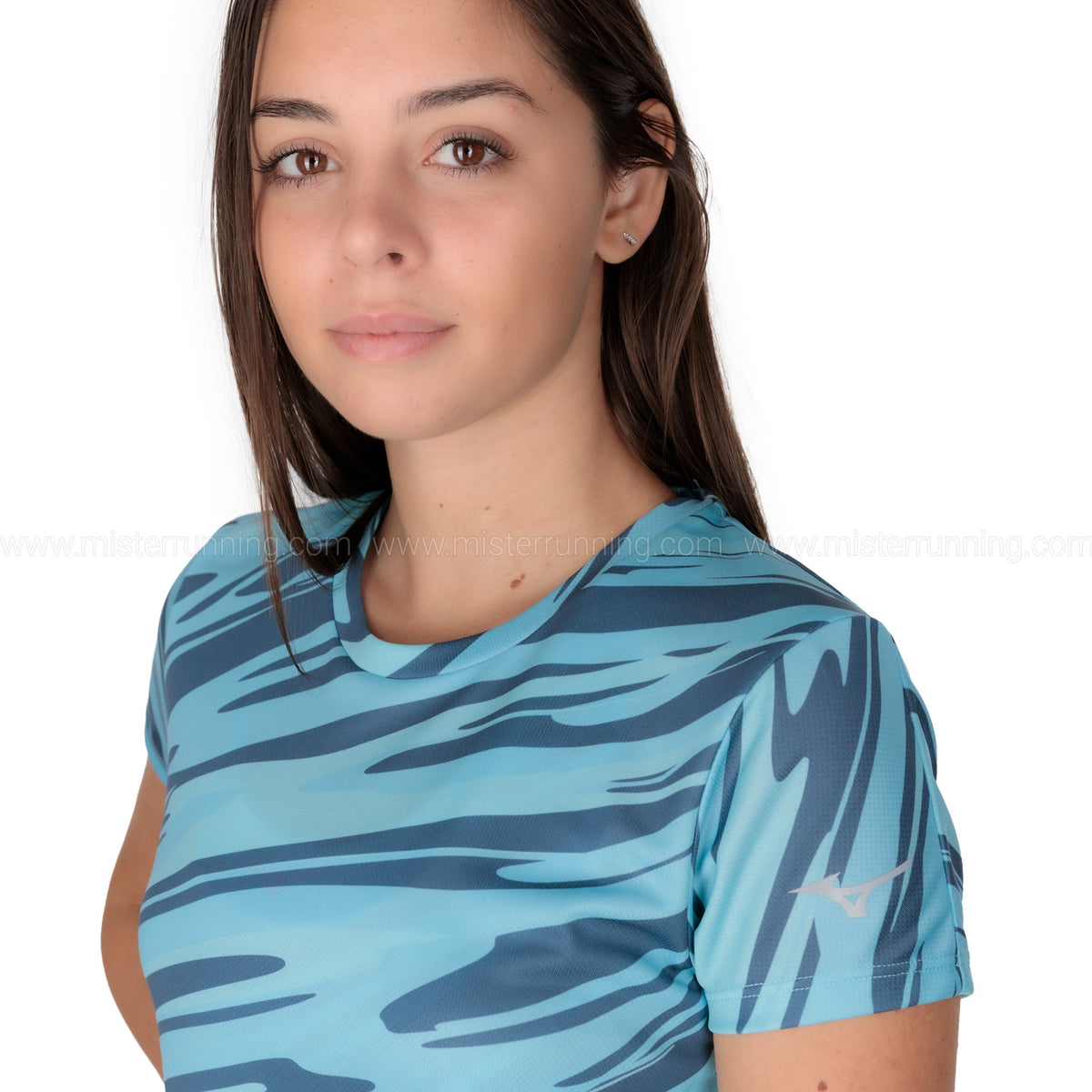 Mizuno Impulse Core Graphic Maglietta Maui Blue