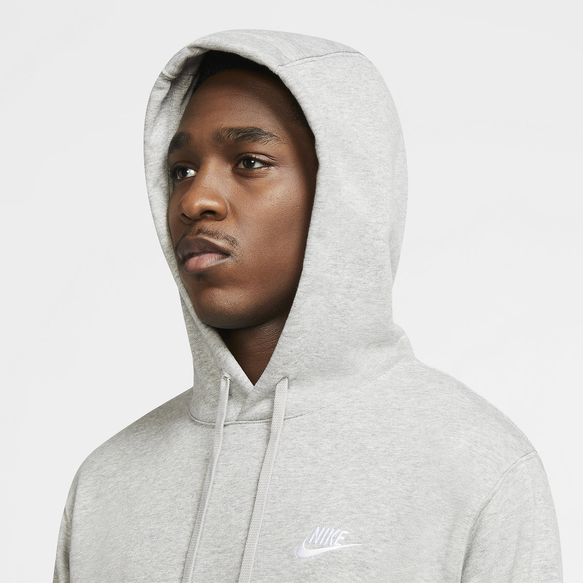 Nike Club Swoosh Felpa Dark Grey Heather/Matte Silver/White