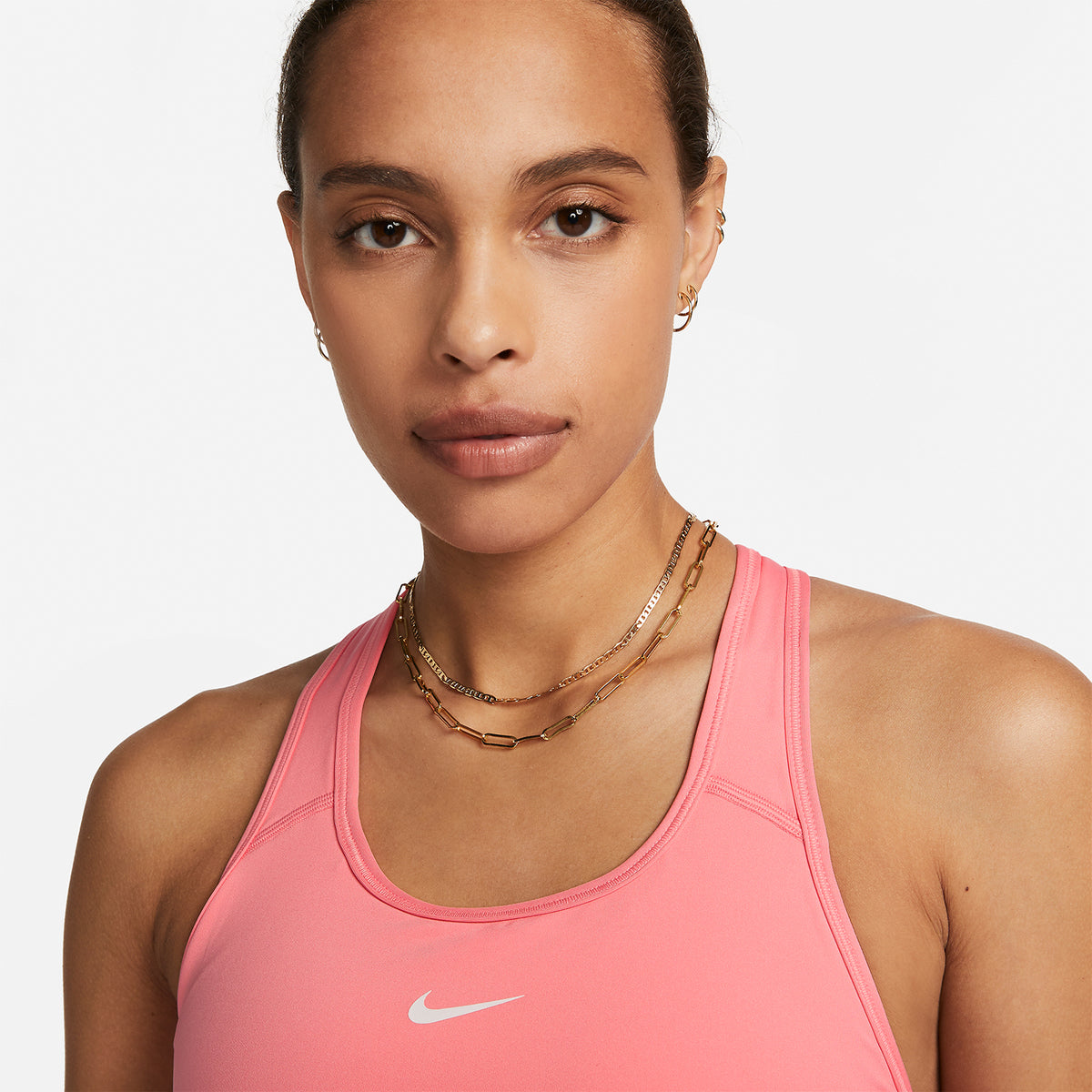 Nike Swoosh Reggiseno Sportivo Coral Chalk/White