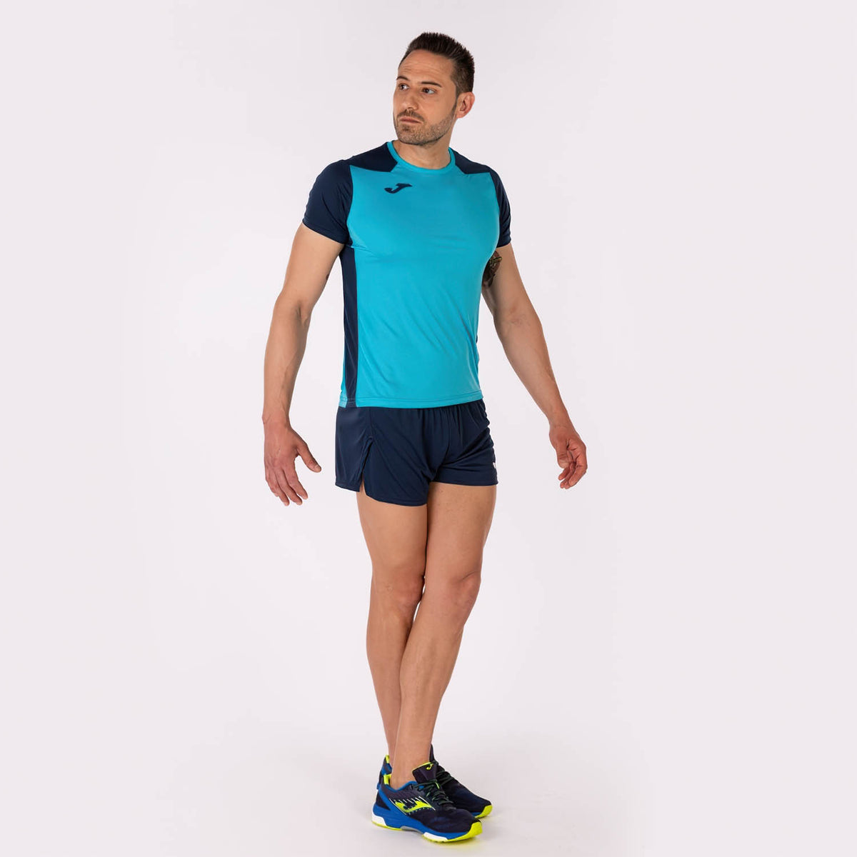 Joma Record II Maglietta Fluor Turquoise/Dark Navy