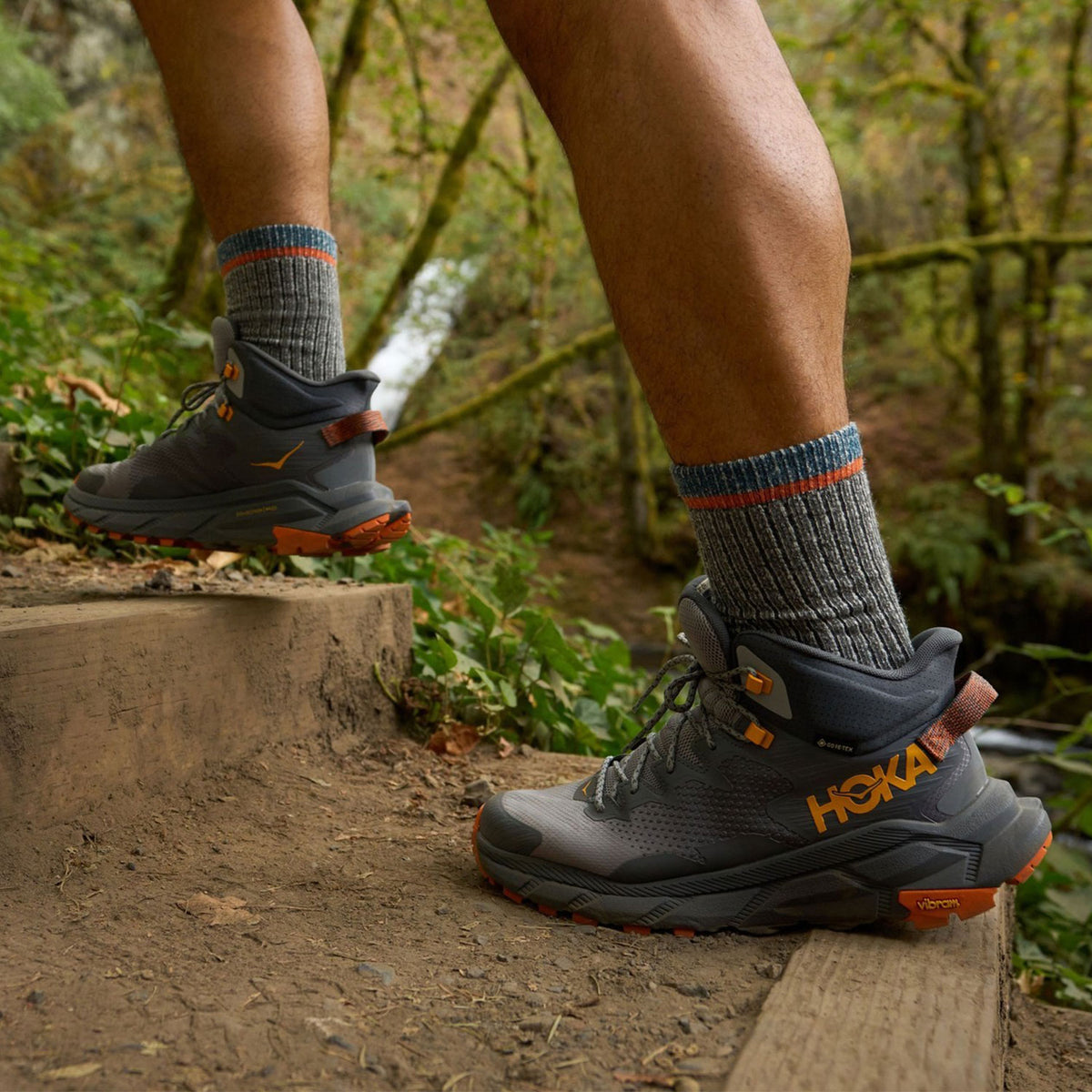 Hoka Trail Code GTX Castlerock/Persimmon Orange