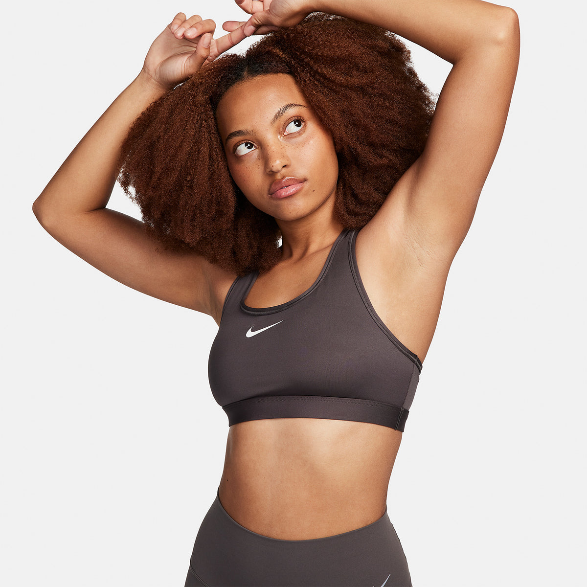 Nike Swoosh Dri-FIT Reggiseno Sportivo Medium Ash/White